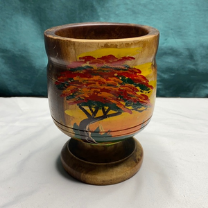 Hand Carved Wood‎ Goblet Art